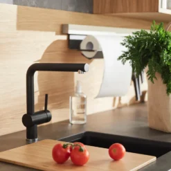 Blanco Linus-S Vario Single Lever Mono Pull Out Kitchen Mixer Tap with Silgranit Matching Finish