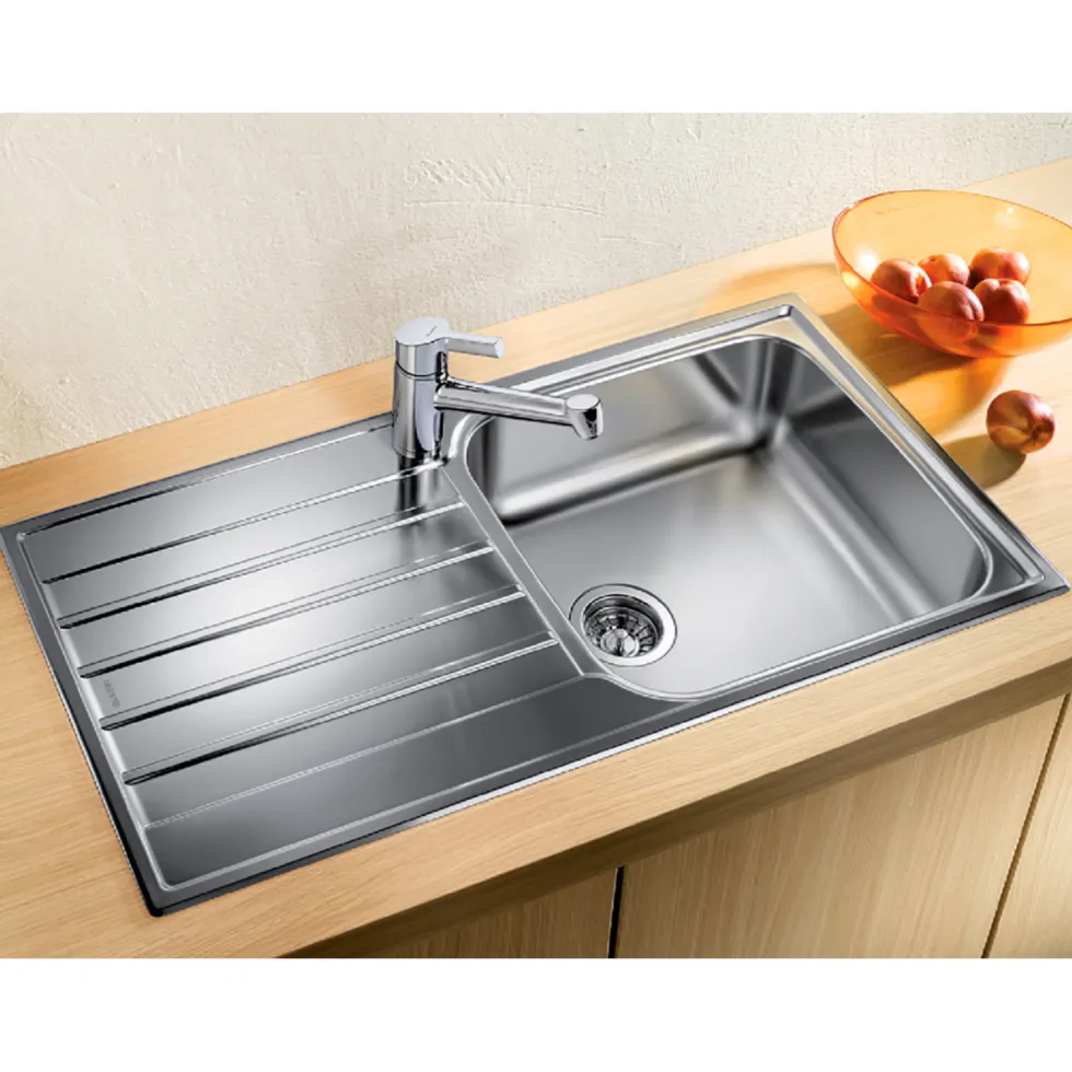Blanco Livit XL 6 S 1 Bowl Brushed Stainless Steel Kitchen Sink & Waste with Reversible Drainer - 1000 x 500mm