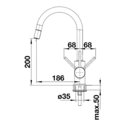 Blanco Mida-S Single Lever Mono Pull Out Kitchen Mixer Tap