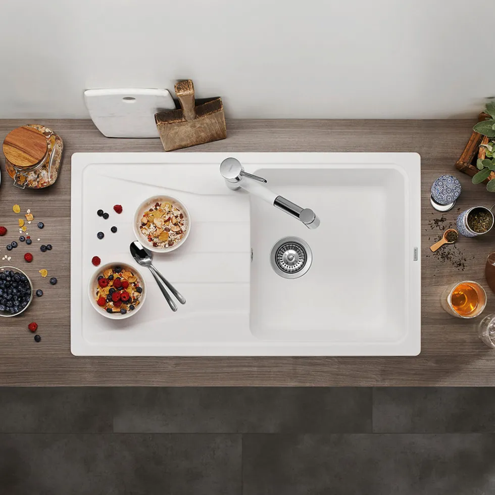 Blanco Sona 5 S Compact 1 Bowl Inset Silgranit Composite Kitchen Sink & Waste with Reversible Drainer - 860 x 500mm