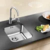 Blanco Supra 340-U Compact 1 Bowl Undermount Brushed Stainless Steel Kitchen Sink & Waste - 370 x 430mm