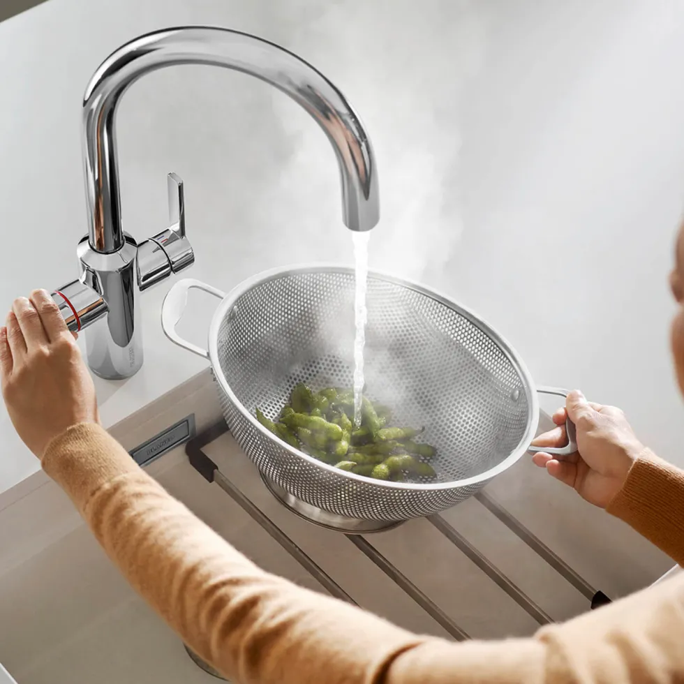 Blanco Tampera 3-in-1 Instant 100°C Boiling Water Mono Kitchen Mixer Tap - PVD Steel