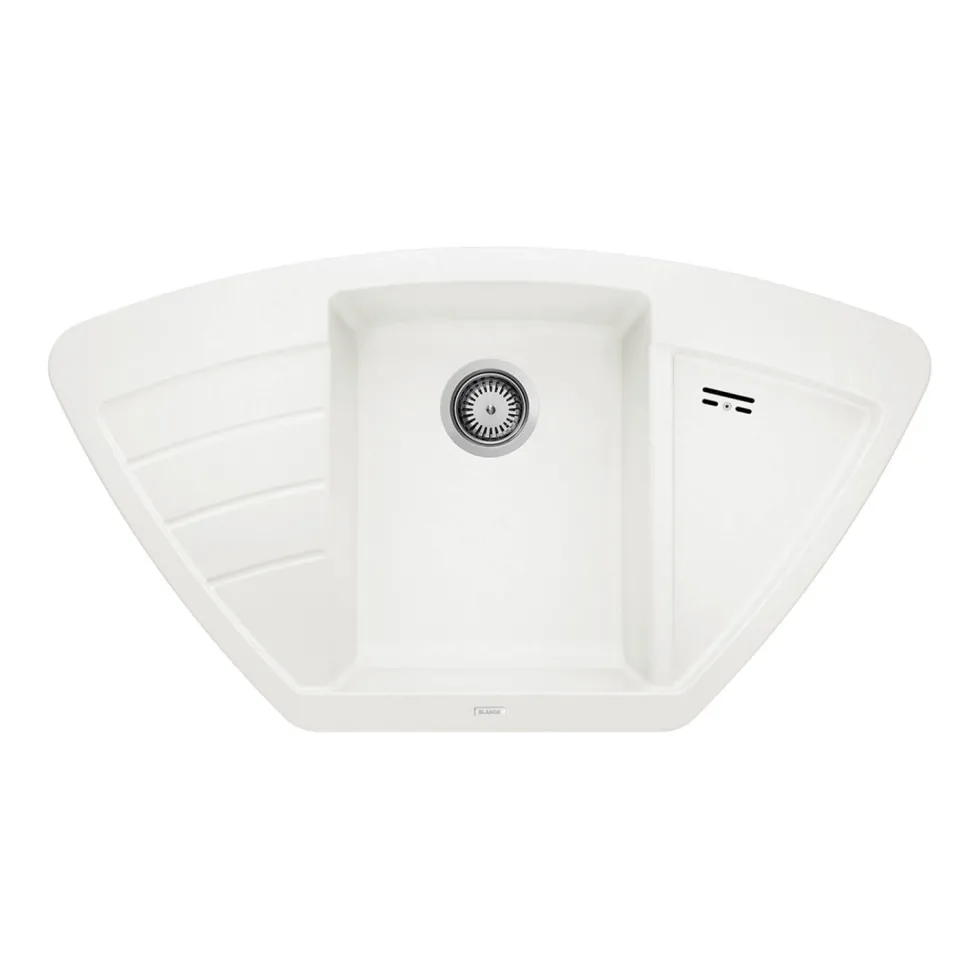 Blanco Zia 9 E Corner 1 Bowl Inset Silgranit Composite Kitchen Sink & Waste with Reversible Drainer - 930 x 510mm
