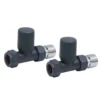Brenton 15mm Straight Manual Radiator Valves - Carbon Anthracite