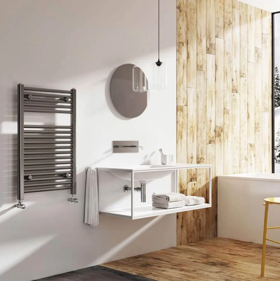 Brenton Nerola Anthracite Heated Towel Rail - 770 x 500mm