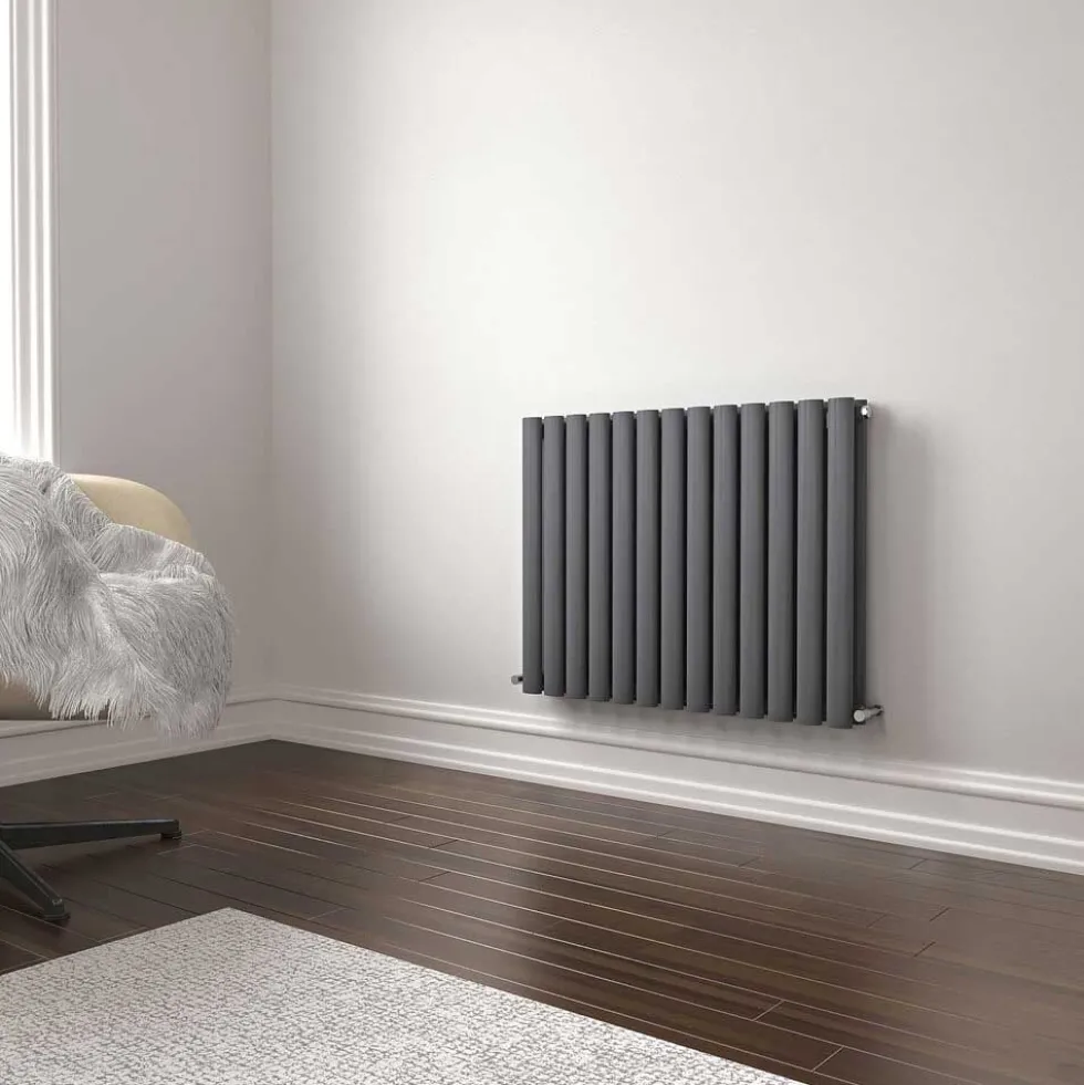 Brenton Oval Double Panel Horizontal Radiator - 600 x 780mm