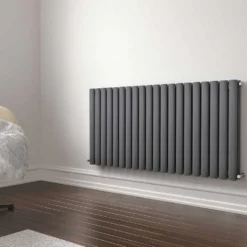 Brenton Oval Double Panel Horizontal Radiator - 600 x 1200mm