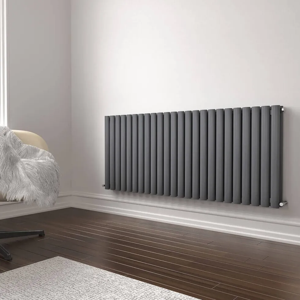 Brenton Oval Double Panel Horizontal Radiator - 600 x 1440mm