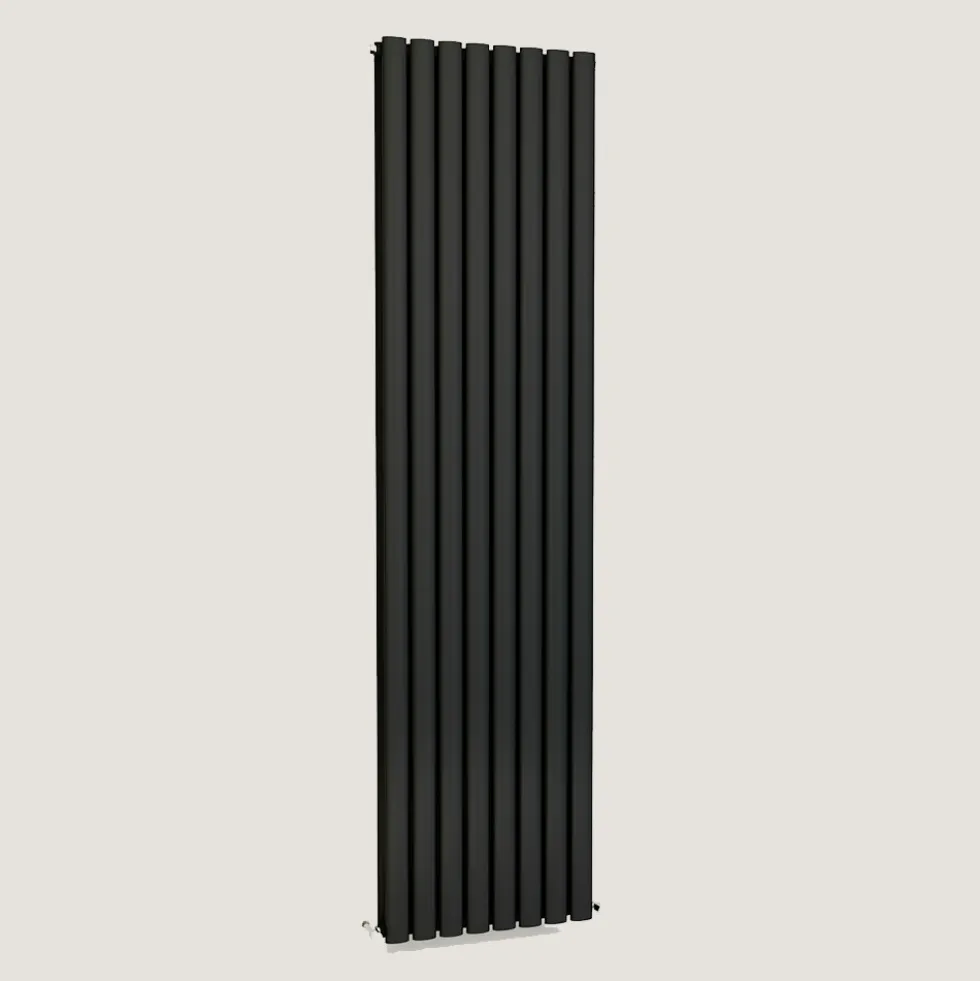 Brenton Oval Double Panel Vertical Radiator - Anthracite - 1800 x 480mm