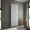 Brenton Oval Double Panel Vertical Radiator - White - 1800 x 600mm