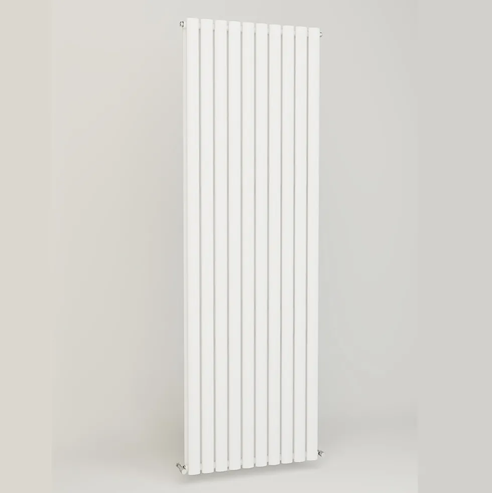 Brenton Oval Double Panel Vertical Radiator - White - 1800 x 600mm