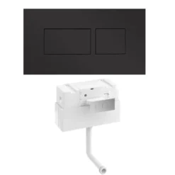 Britton Bathrooms Hoxton Dual Flush Plate and Cistern - Matt Black