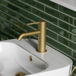 Britton Bathrooms Slotted Basin Waste - Brushed Brass