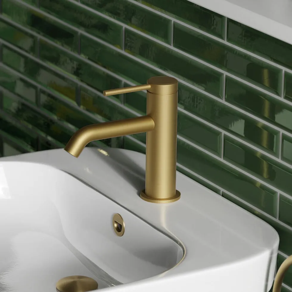 Britton Bathrooms Slotted Basin Waste - Brushed Brass