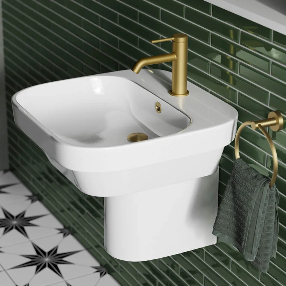 Britton Bathrooms Slotted Basin Waste - Brushed Brass