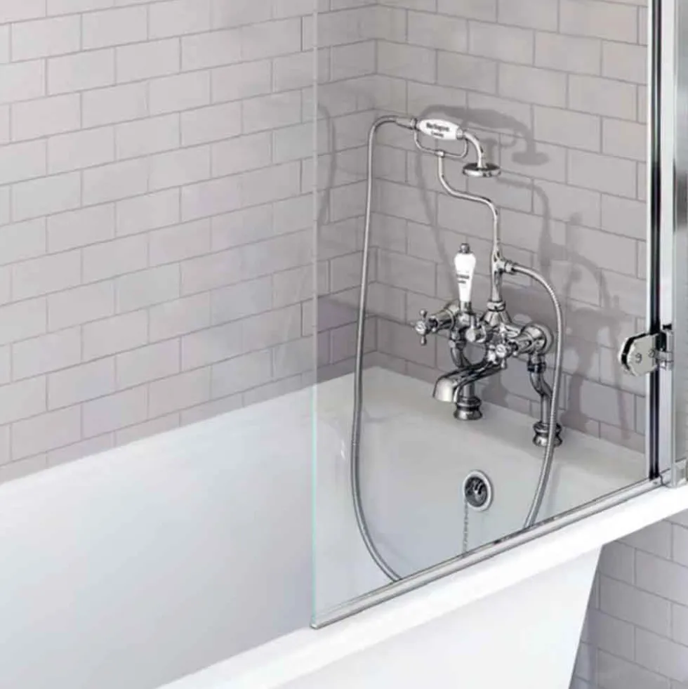 Burlington Anglesey Regent Tall Deck Mounted Bath Shower Mixer with Straight Valves