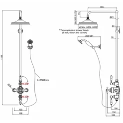 Burlington Avon Exposed Thermostatic Shower Kit with AirBurst Shower Head & Ceramic Handle Handset