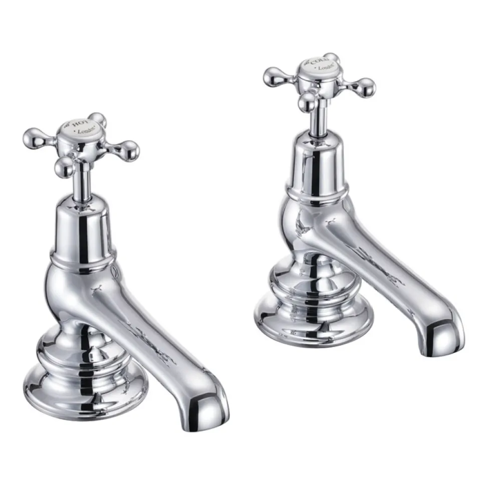 Burlington Claremont Deck Mounted Bath Pillar Taps