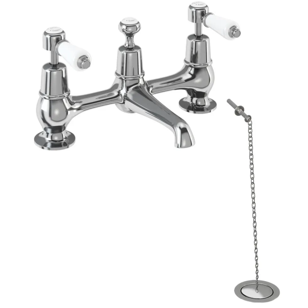 Burlington Kensington Bridge Basin Mixer Tap with Swivel Spout & Waste