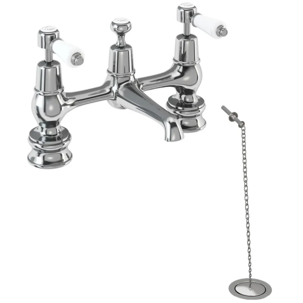 Burlington Kensington Bridge Basin Mixer Tap with Swivel Spout & Waste
