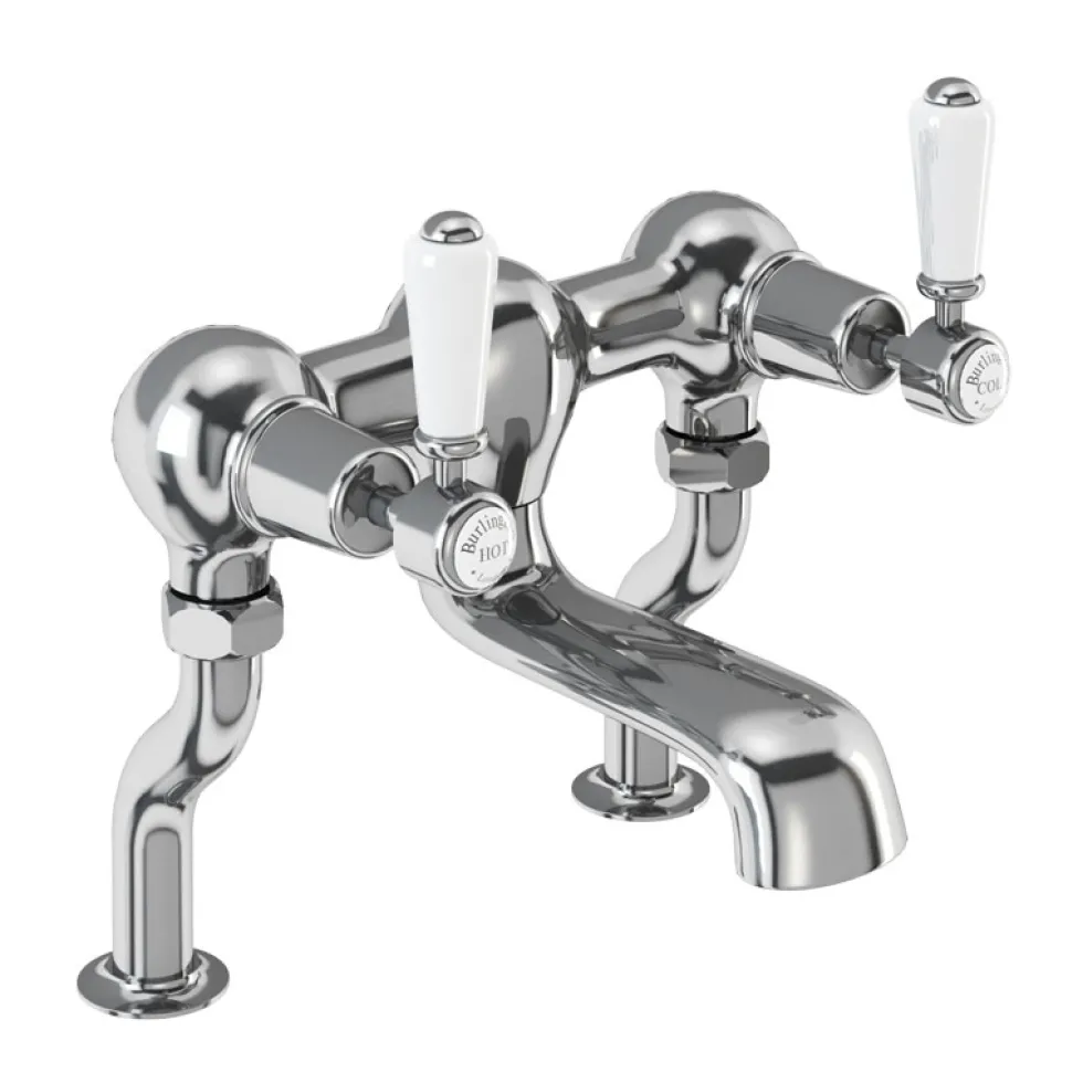 Burlington Kensington Deck Mounted Bath Filler Tap with Straight Valves