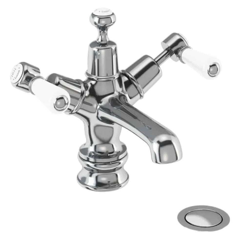 Burlington Kensington Regent Basin Mixer Tap with High Central Indice & Waste