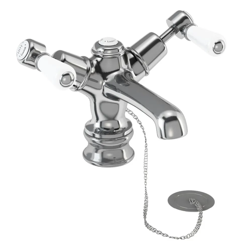 Burlington Kensington Regent Basin Mixer Tap with High Central Indice & Waste