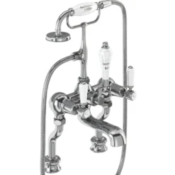 Burlington Kensington Regent Tall Deck Mounted Bath Shower Mixer with Straight Valves