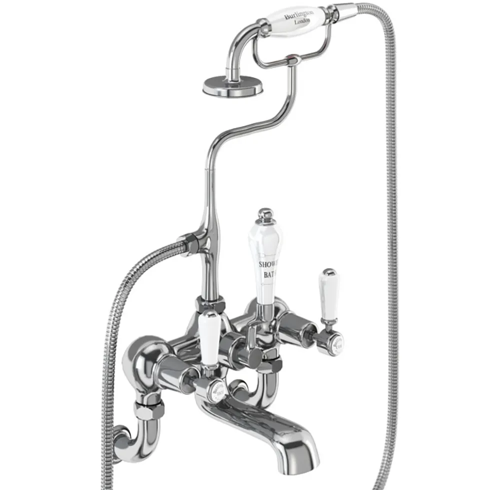 Burlington Kensington Wall Mounted Straight Bath Shower Mixer with S Adjuster