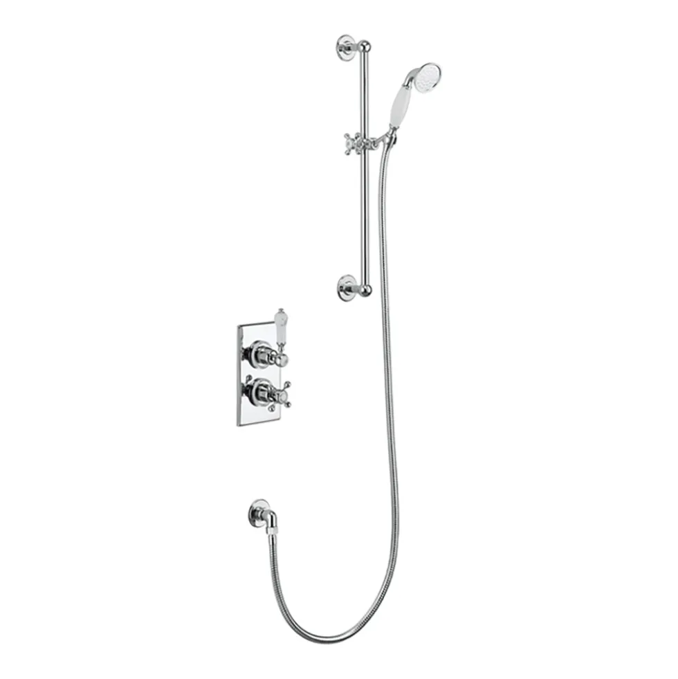 Burlington Trent Concealed Thermostatic Shower Kit with Handset & Claremont Handles