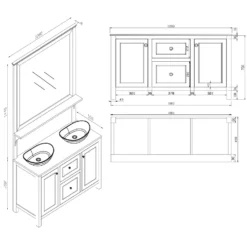 Butler & Rose Audrey 1200mm Floorstanding Countertop Vanity Unit