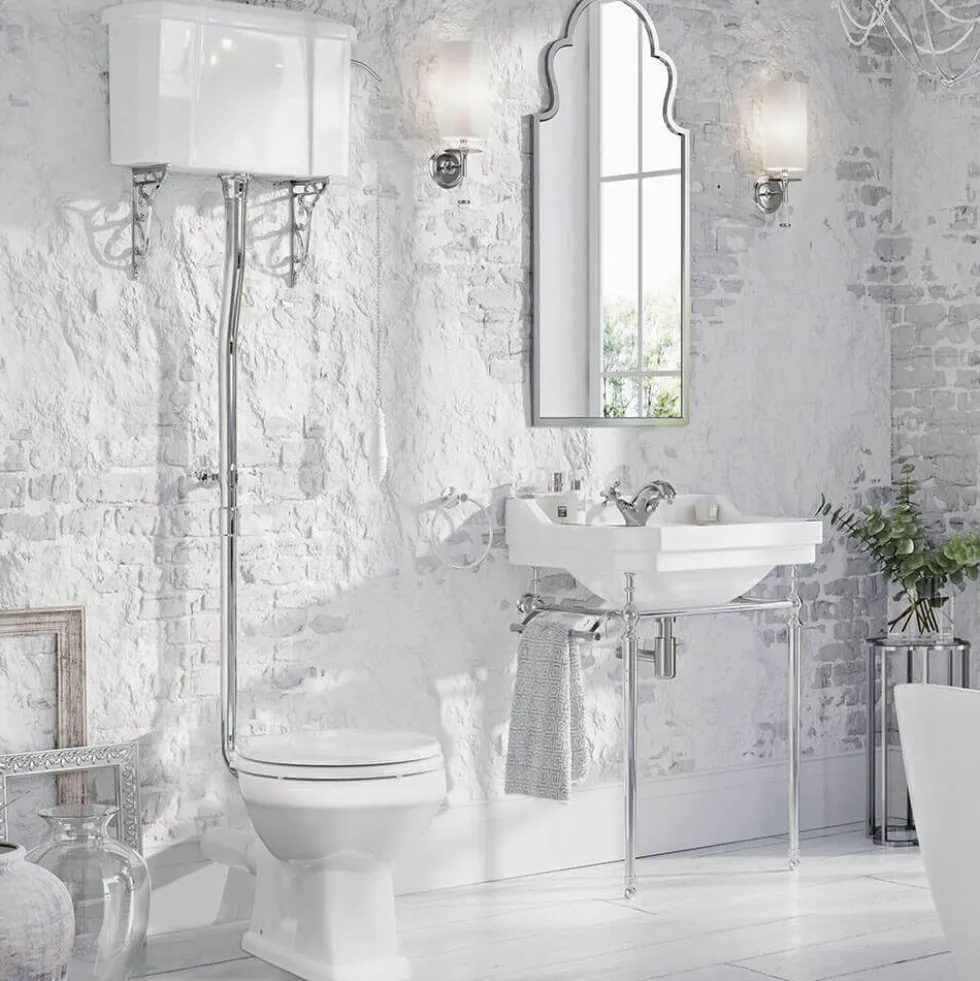 Butler & Rose Audrey Traditional High Level Toilet, Cistern & Flush Pipe Kit and Optional Seat