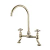 Butler & Rose Barbier Crosshead Kitchen Bridge Mixer Tap - Gold