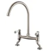 Butler & Rose Barbier Traditional Kitchen Bridge Mixer - Brushed Nickel
