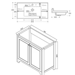 Butler & Rose Benedict 900mm Floorstanding Vanity Unit & Basin