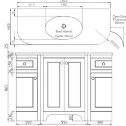 Butler & Rose Benedict 1200mm Floorstanding Vanity Unit & Basin