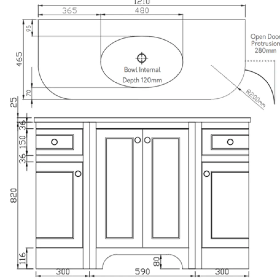 Butler & Rose Benedict 1200mm Floorstanding Vanity Unit & Basin