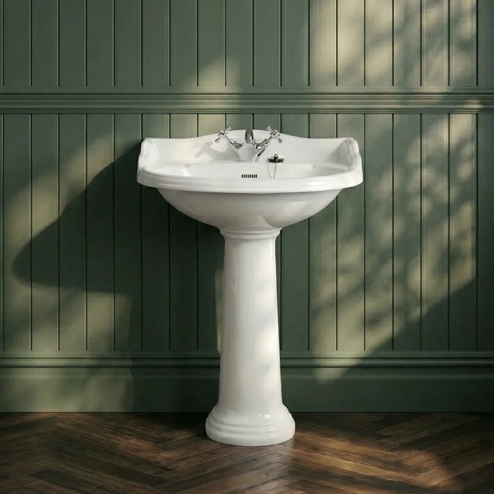 Butler & Rose Benedict 600mm Full Pedestal & Basin - 1 Tap Hole