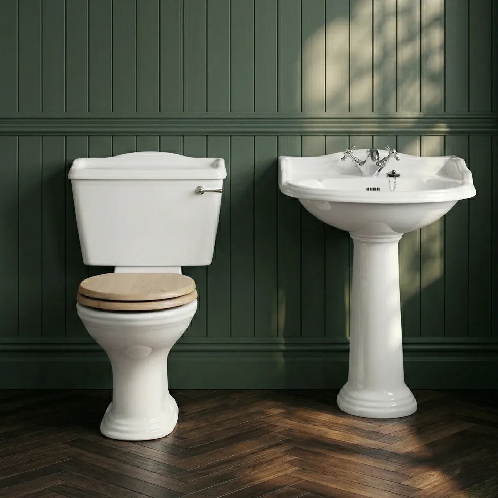 Butler & Rose Benedict 600mm Full Pedestal & Basin - 1 Tap Hole