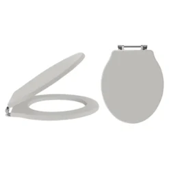 Butler & Rose Benedict Stone Grey Soft Closing Top Fix Toilet Seat