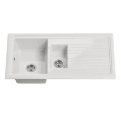 Butler & Rose 1.5 Bowl Ceramic Kitchen Sink and Butler & Rose Victoria Traditional Kitchen Mixer Tap