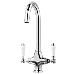 Butler & Rose 1.5 Bowl Ceramic Kitchen Sink and Butler & Rose Victoria Traditional Kitchen Mixer Tap
