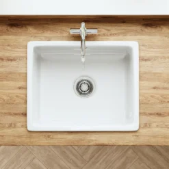 Butler & Rose Bryn 1 Bowl Fireclay Ceramic Inset/Undermount Kitchen Sink - 548mm x 442mm