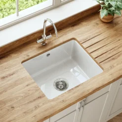 Butler & Rose Bryn 1 Bowl Fireclay Ceramic Inset/Undermount Kitchen Sink - 548mm x 442mm