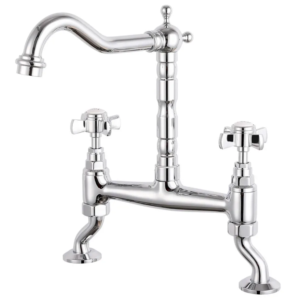 Butler & Rose Carlton Traditional Kitchen Bridge Mixer - Crosshead Handles