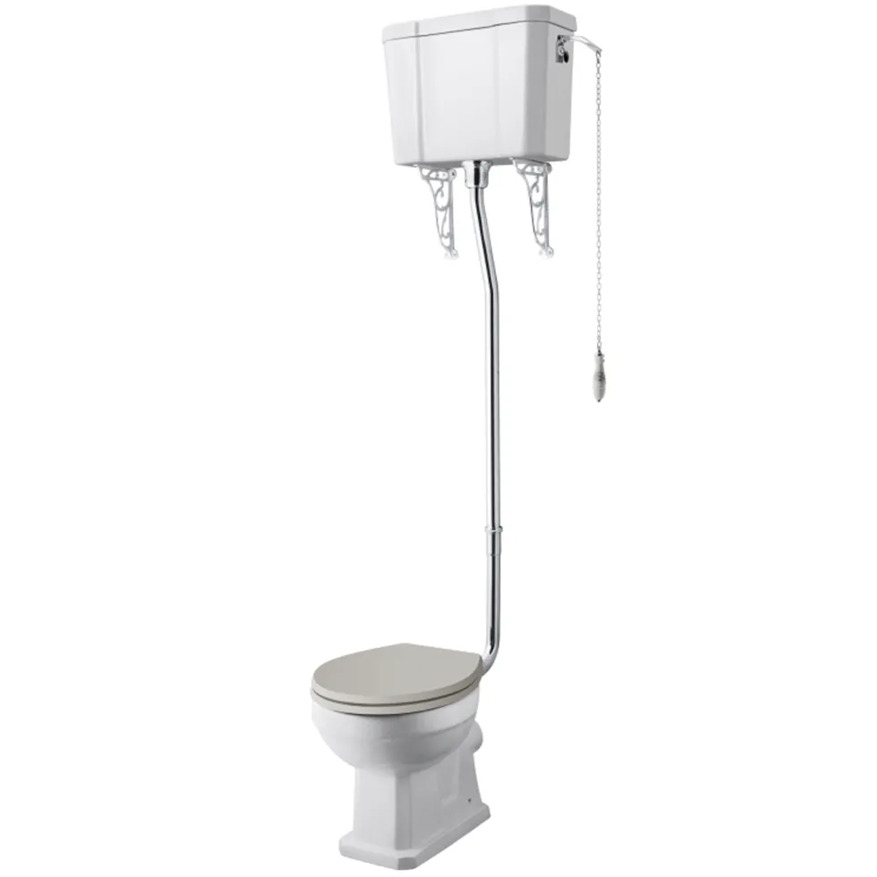 Butler & Rose Catherine Comfort Height High Level Toilet with Pan, Cistern & Flush Pipe
