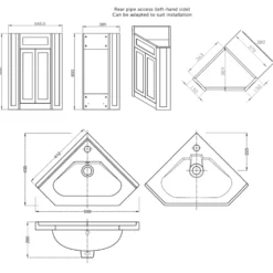 Butler & Rose Catherine Corner Cloakroom Vanity Unit with Basin