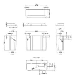 Butler & Rose Catherine High Level Toilet with Pan, Cistern & Flush Pipe Kit