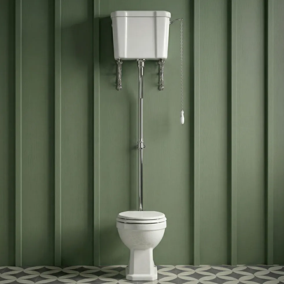 Butler & Rose Catherine High Level Toilet with Pan, Cistern & Flush Pipe Kit