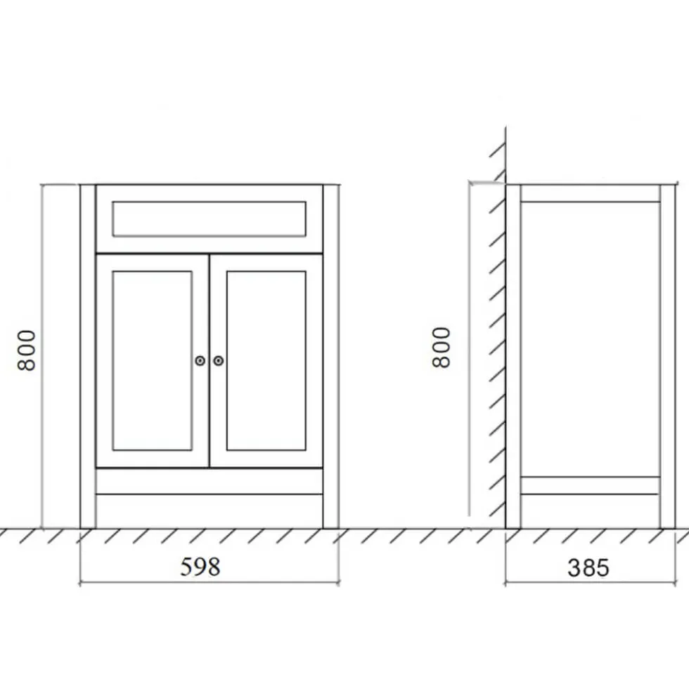 Butler & Rose Catherine 600mm Floorstanding Vanity Unit & Countertop